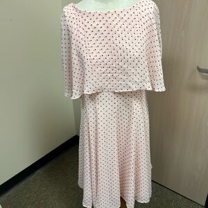 Danny & Nicole Light Pink Polka Dot Midi Dress